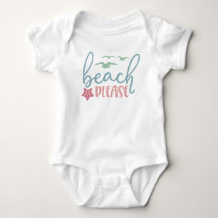 Beach Please Star Fish Seagulls Fun Baby Bodysuit