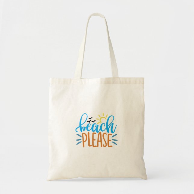 beach please tote bag (Front)