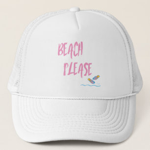 Beach Please Tropical Summer Vacation Cool Pink Trucker Hat