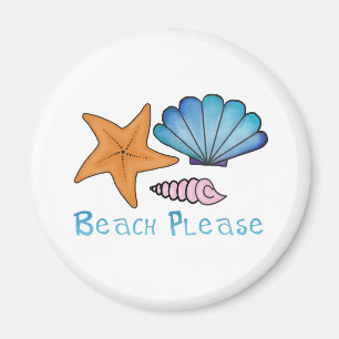 Beach please with shells magnet