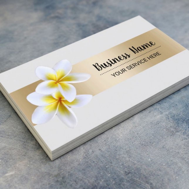 Beach Plumeria Flower Beauty Salon Spa Business Card (Creator Uploaded)