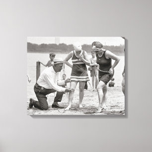 Beach Police, 1922. Vintage Photo Canvas Print