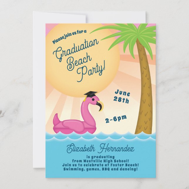 Beach Pool Graduation Party Invitation (Front)
