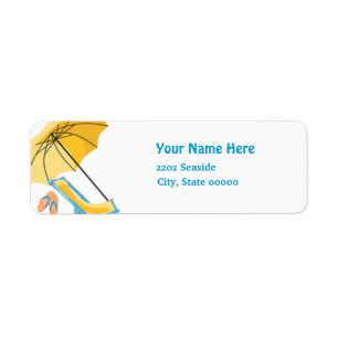 Beach Pool Party Return Address Label