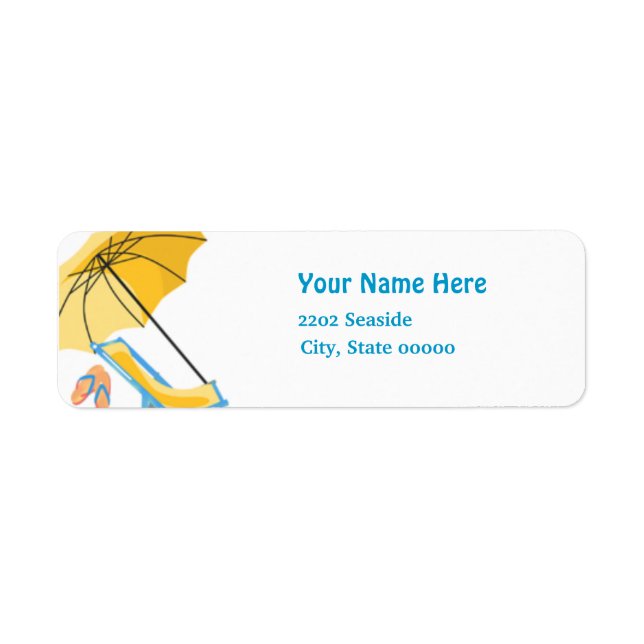 Beach Pool Party Return Address Label (Front)