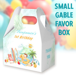 Beach Pool Party Summer 1st Birthday Boy Favour Box