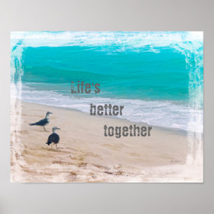beach poster with quote original art