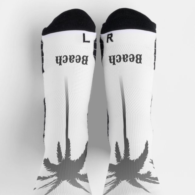 Beach Printed Coconut Tree image Relax Peace  Socks (Top)