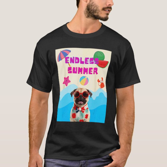 Beach pug T-Shirt (Front)