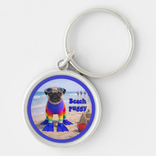 Beach Puggy Key Ring