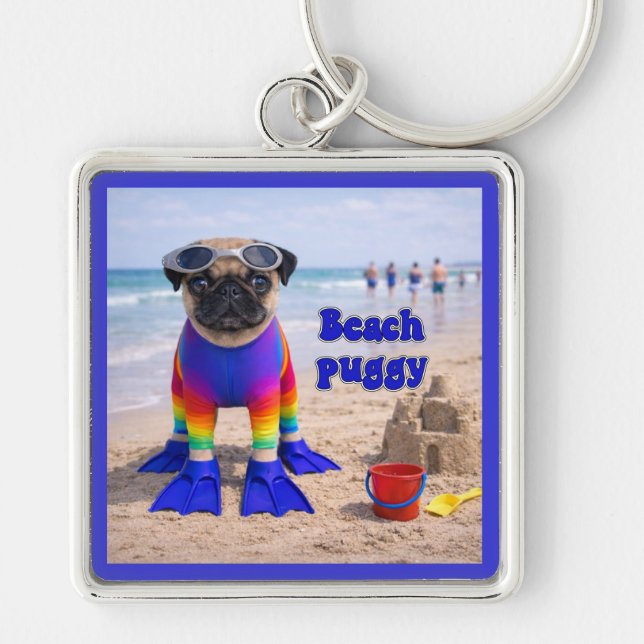 Beach Puggy Key Ring (Front)
