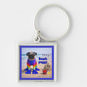 Beach Puggy Key Ring