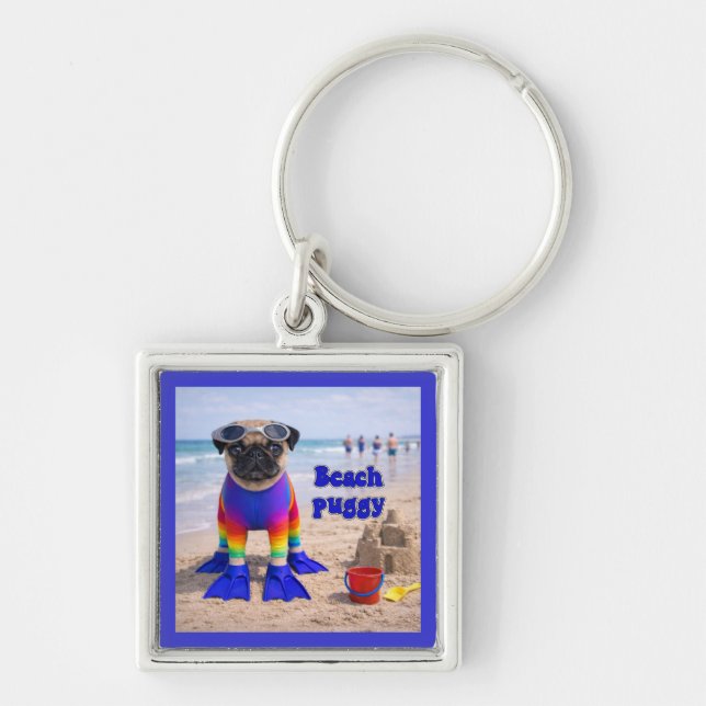 Beach Puggy Key Ring (Front)