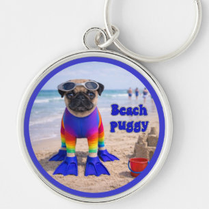 Beach Puggy Key Ring