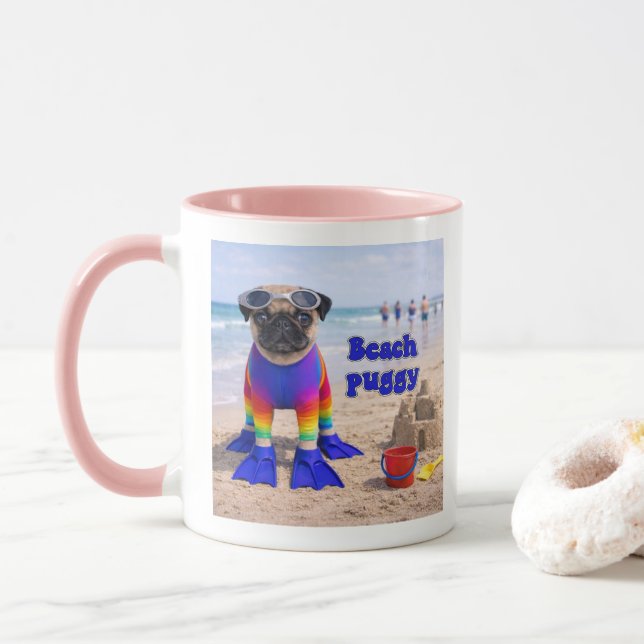Beach Puggy Mug (With Donut)