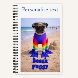 Beach Puggy Notebook