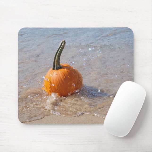 Beach Pumpkin Mouse Pad (With Mouse)