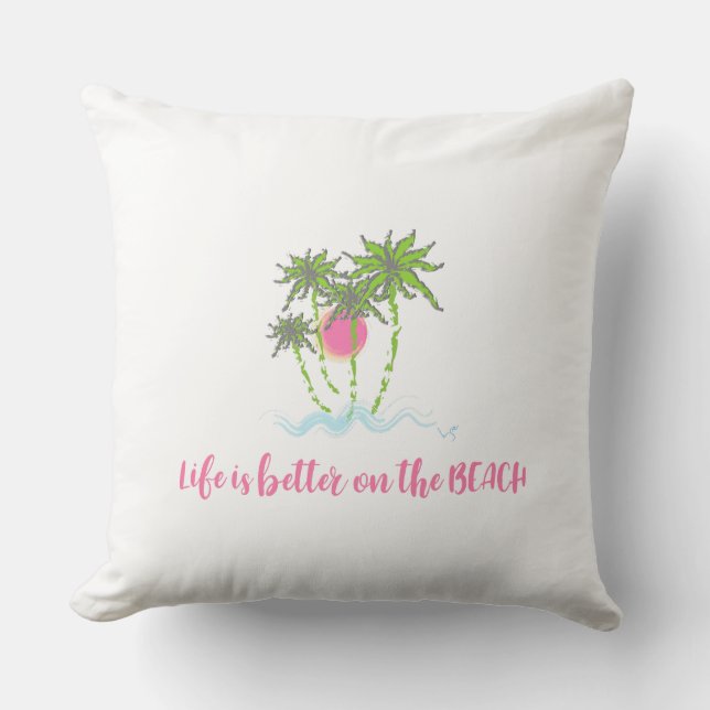 Beach Quote Tropical  Summer Unique Cool Cushion (Front)