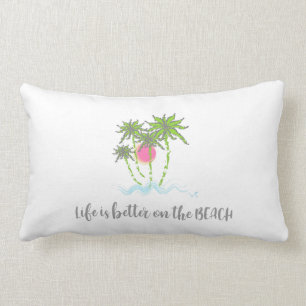 Beach Quote Tropical  Summer Unique Cool Lumbar Cushion
