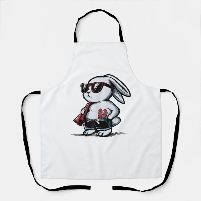 Beach Rabbit Bunny Beach-Goer Summer  Apron (Front)