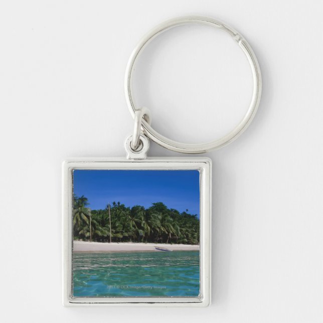 Beach, raft in a distance key ring (Front)