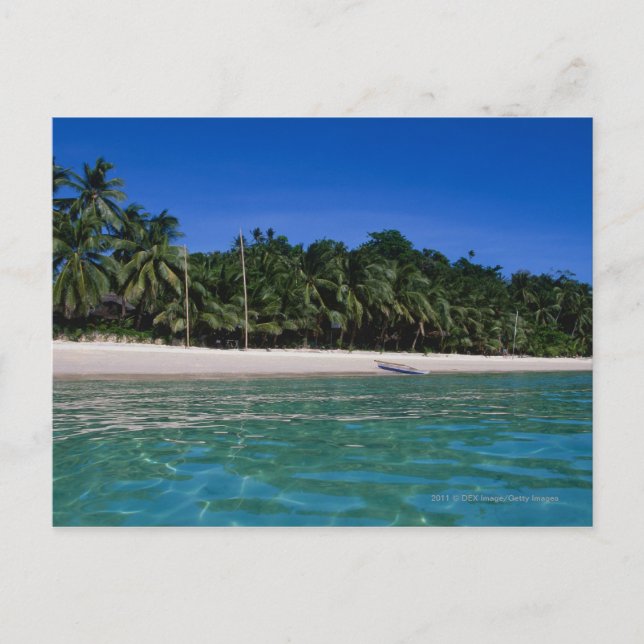 Beach, raft in a distance postcard (Front)