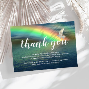Beach Rainbow Dove Funeral Thank You