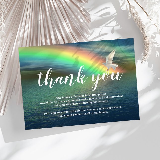 Beach Rainbow Dove Funeral Thank You (Creator Uploaded)
