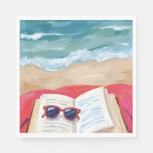 Beach Read   Ocean Waves Watercolor Painting Napkin