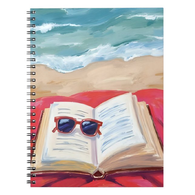 Beach Read | Ocean Waves Watercolor Painting Notebook (Front)