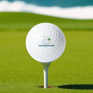 Beach Real Estate Company Custom Coastal Realtor Golf Balls