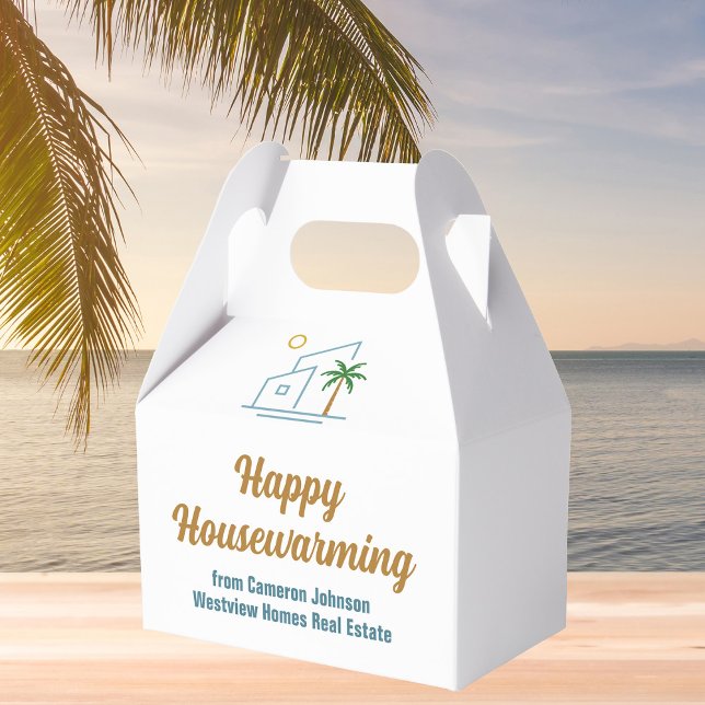 Beach Real Estate Company Custom Housewarming Favour Box (Creator Uploaded)