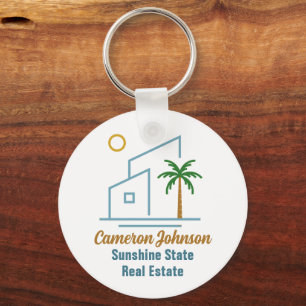 Beach Real Estate Company Cute Customisable Key Ring