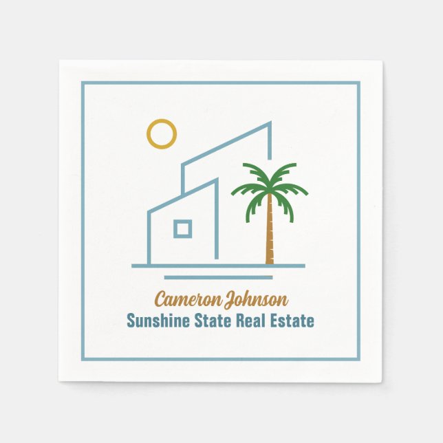 Beach Real Estate Company Cute Customisable Napkin (Front)