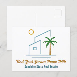 Beach Real Estate Company Cute Customisable Postcard