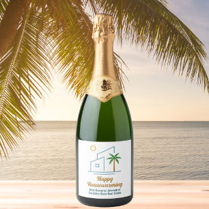 Beach Real Estate Company Cute Customisable Sparkling Wine Label