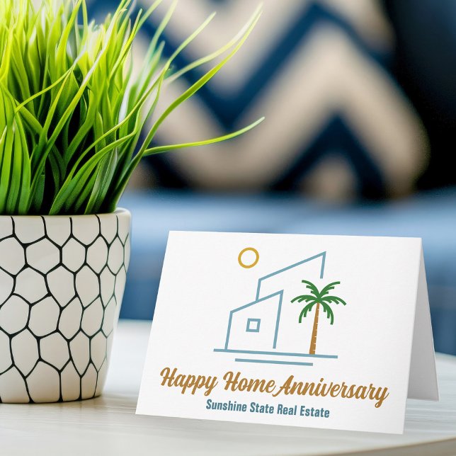Beach Real Estate Company Happy Home Anniversary Card (Creator Uploaded)