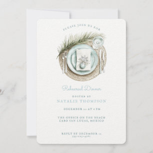 Beach Rehearsal Dinner Winter Wedding Invitation