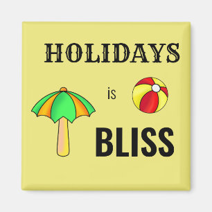 Beach Relax Holidays Bliss Happy Ball Umbrella Magnet