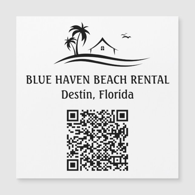 Beach rental Home STR QR Code Vacation  (Front)