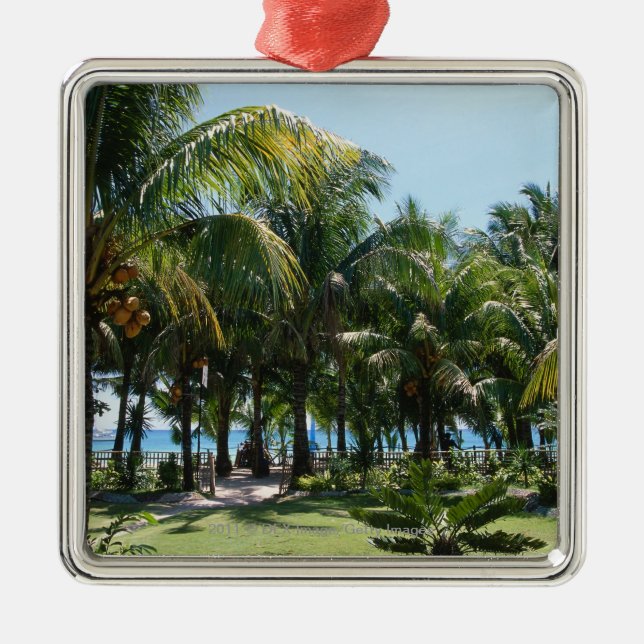 Beach resort metal tree decoration (Front)