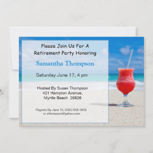 Beach Retirement Invitation