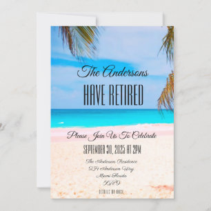 Beach Retirement Party Couple's Celebration Event Invitation