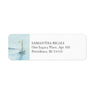 Beach Return Address Watercolor Sailboat Return Address Label