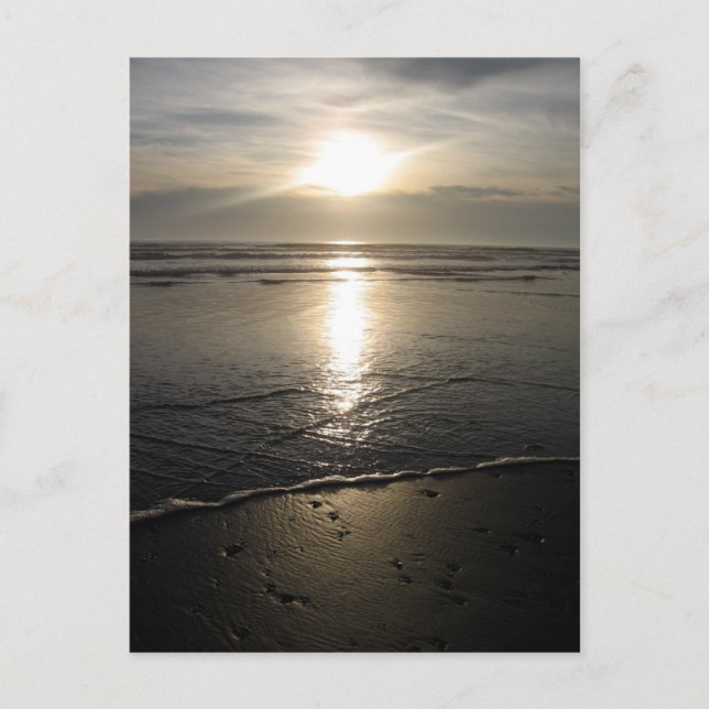 Beach rocks and a Sunset Postcard (Front)