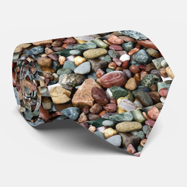 Beach Rocks, Different Colours, Sizes, Shapes Tie (Rolled)