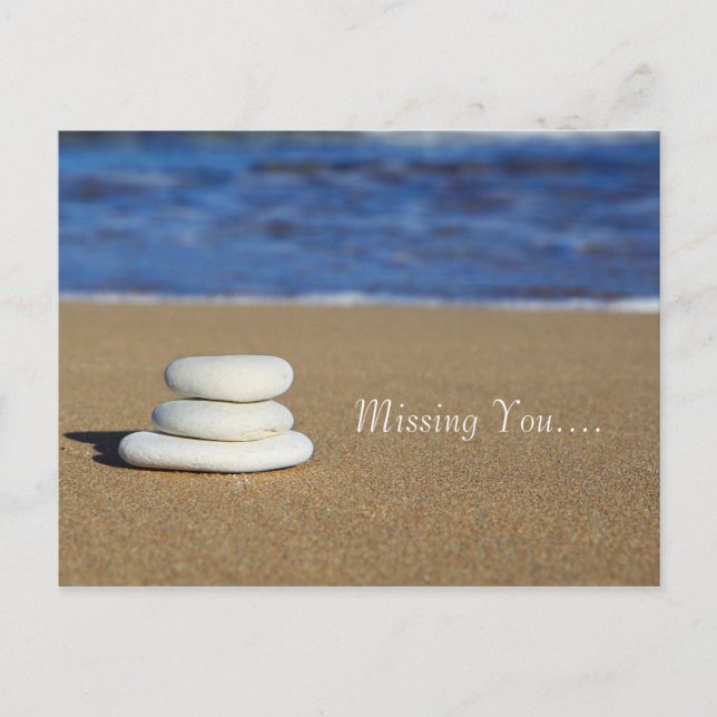 Beach Rocks Missing You Postcard (Front)