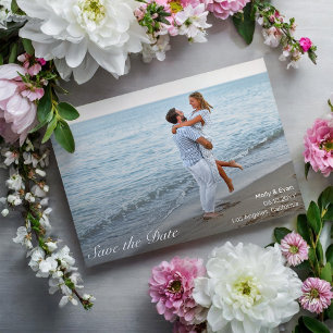 Beach Romance Photo Wedding Save the Date Postcard