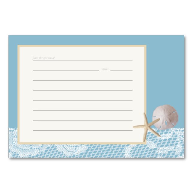 Beach Romance Recipe Card Blue (Front)