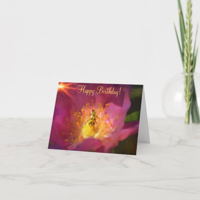 Beach Rose Birthday Card (Front)